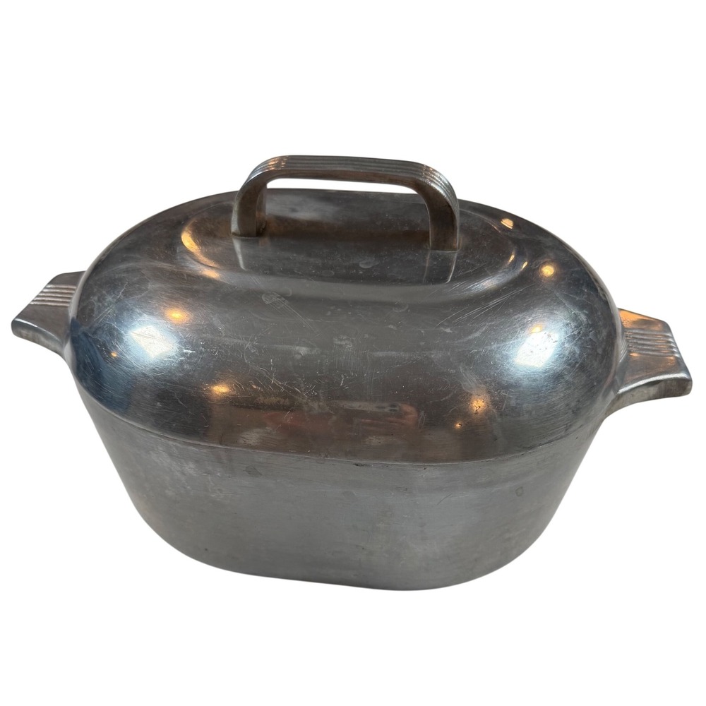 Wagner Ware Sidney 0 Magnalite Roasterette 4263 Vtg Aluminum Oval Roaster w/ Lid